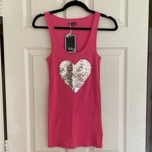 Sequin Heart Tank Top